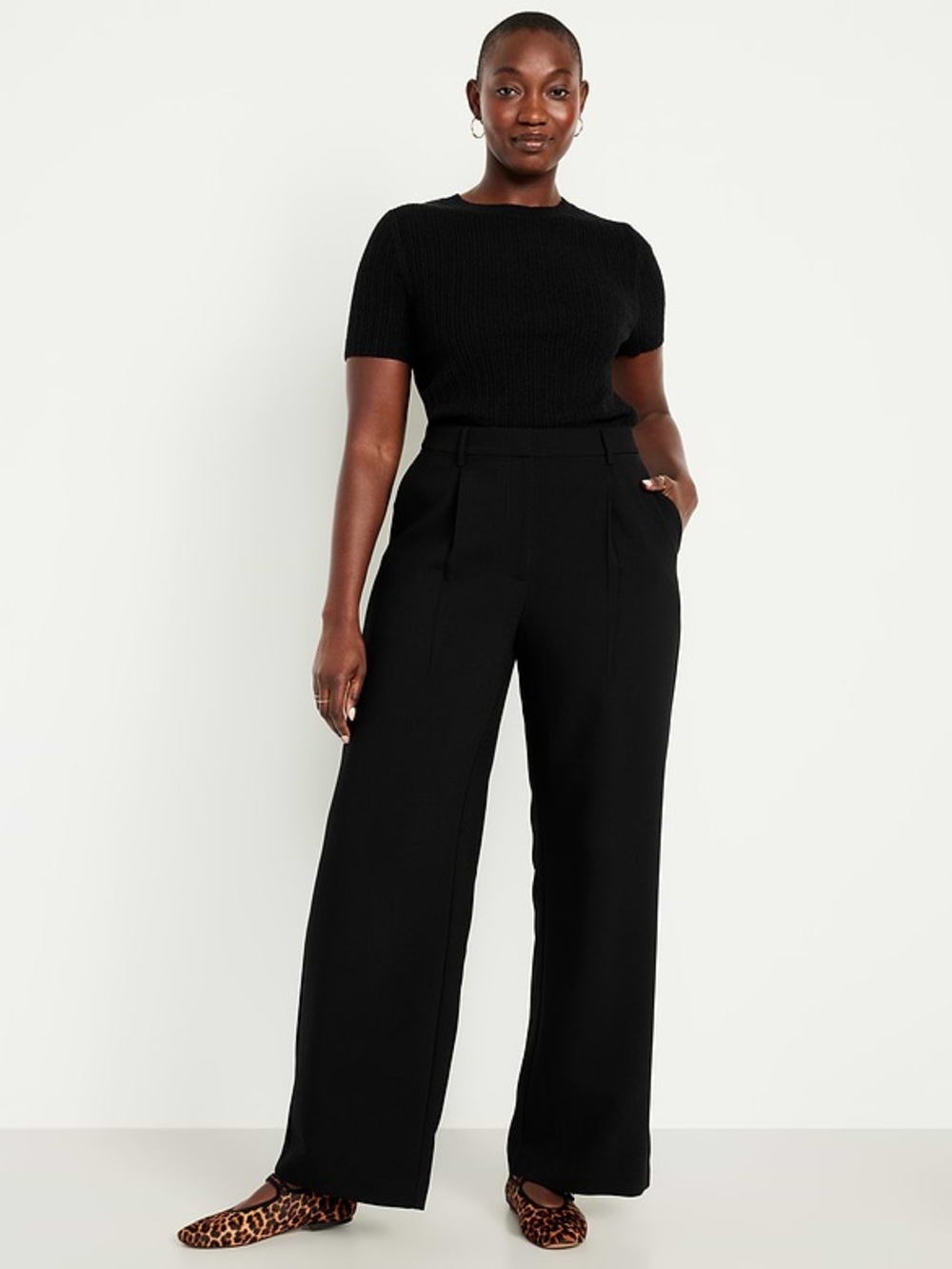 Old Navy Black Extra High-Waisted Taylor Wide-Leg Trouser Pants Size 2X